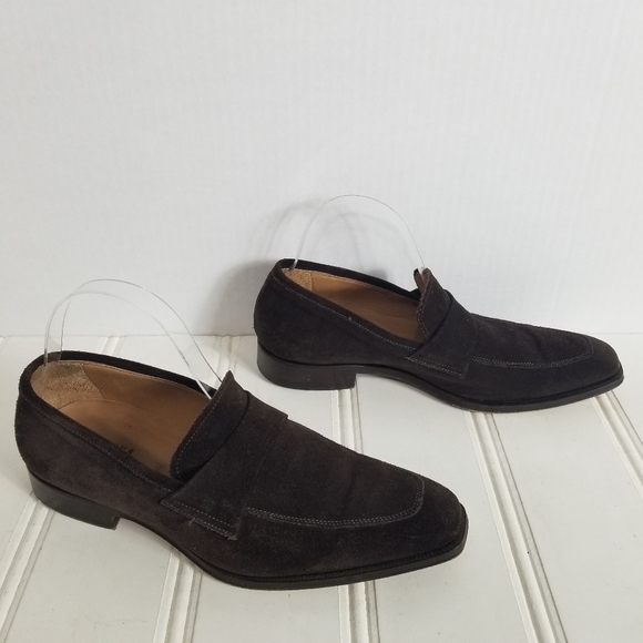 Barneys New York Men’s Brown Suede Loafers Size 7 Leather Slip On Dress Shoes main image 9